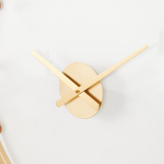 27.5" Gold Metal Decorative Wall Clock with Acrylic Face & Ball Accents